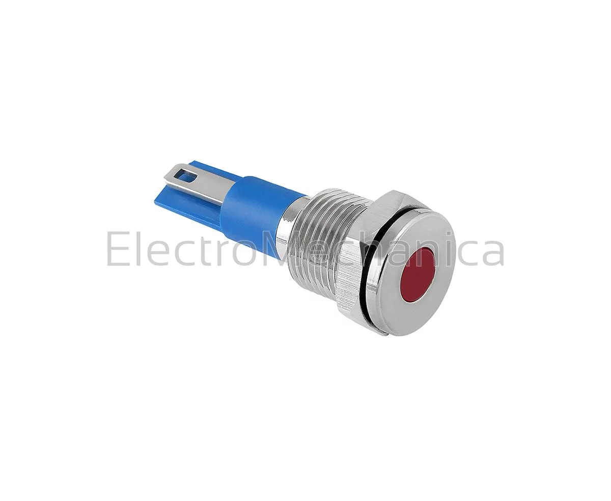 10mm METALLIC RED LED PL 24VAC/DC
