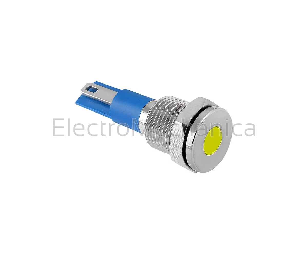 12mm METALLIC YEL LED PL 24VAC/DC