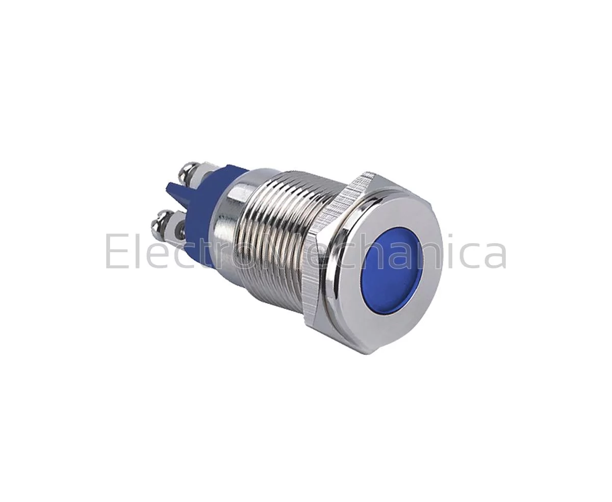 16mm METALLIC BLU LED PL 24VAC/DC