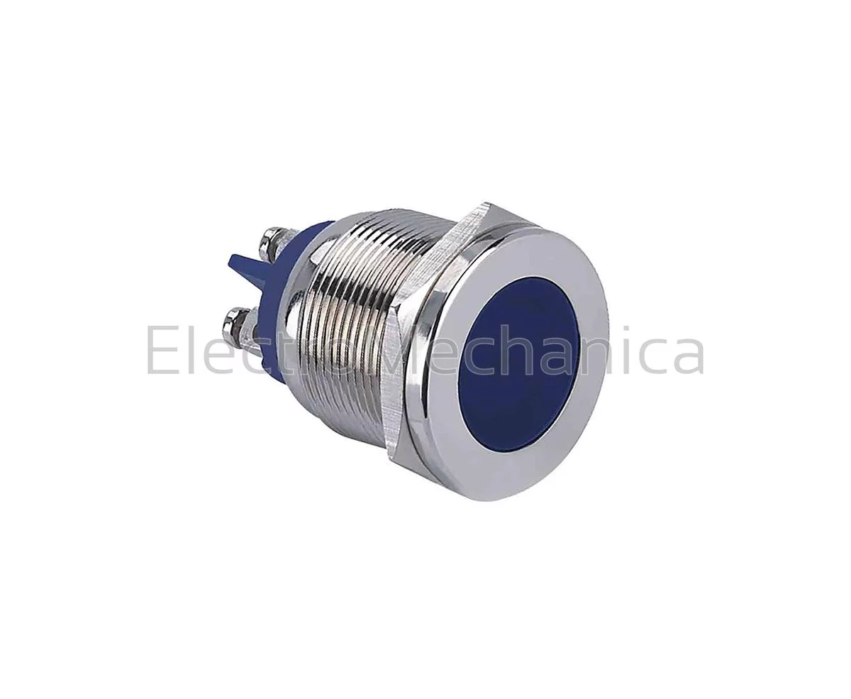 22mm METALIC BLU LED PL 220VAC/DC