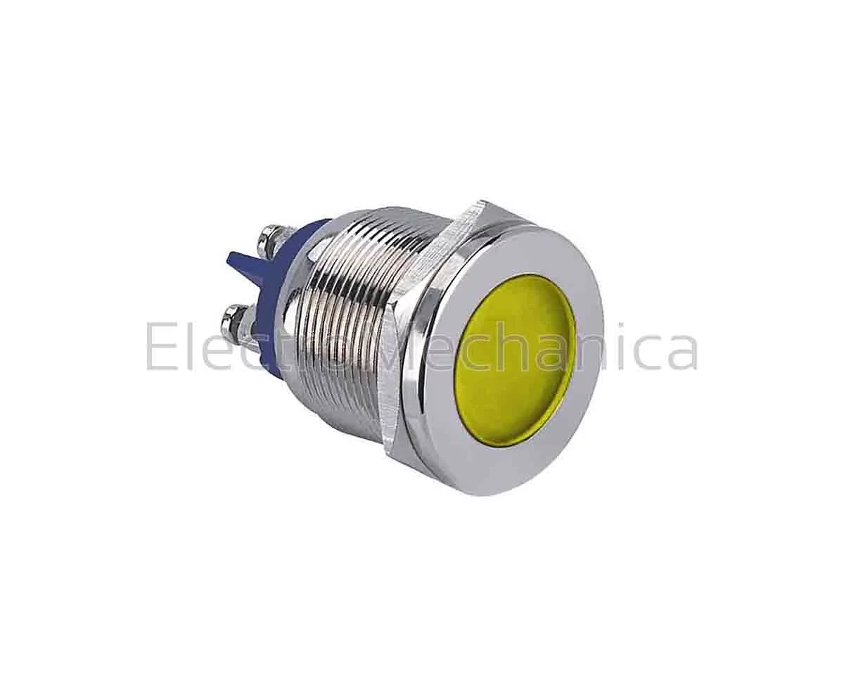 22mm METALLIC YEL LED PL 24VAC/DC
